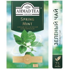 Изображение товара Чай зеленый Ahmad Tea Весенняя мята с мелиссой и лемонграссом 75 г