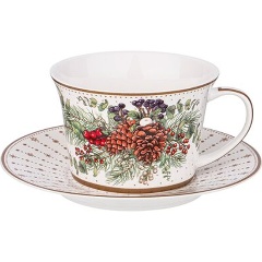 Изображение товара Чайная пара LEFARD celebration 250 мл - фарфор для чая, новогодний дизайн