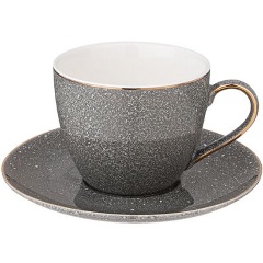 Изображение товара Чайная пара LEFARD grain 275 мл 2 шт серый фарфор для чая