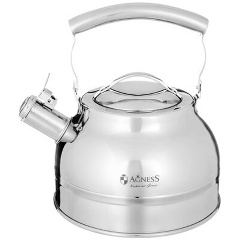 Изображение товара Чайник AGNESS со свистком 2,7 л., термоаккумулирующее дно