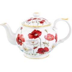 Изображение товара Чайник заварочный Elan Gallery Маки 1,1 л из фарфора стильный подарок