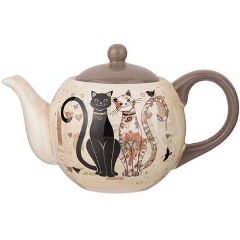 Изображение товара Заварочный чайник AGNESS ПАРИЖСКИЕ КОТЫ 900 мл керамика стильный дизайн