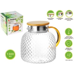 Изображение товара Заварочный стеклянный чайник BAMBOO 1300 мл PERFECTO LINEA