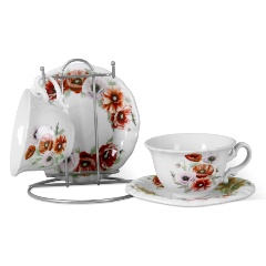 Изображение товара Набор чайных пар Pomi d'Oro 2 шт. фарфор 250 мл на подставке