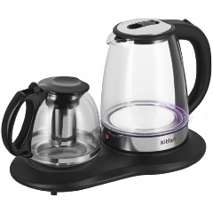 Изображение товара Чайный набор Kitfort КТ-6733 с чайником 2 л и заварочным из стекла