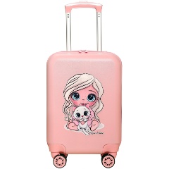 Изображение товара Чемодан детский BEYOND TIME R118 Девочка с котенком розовый