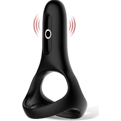 Изображение товара Виброкольцо черное Magic Motion Rise с подхватом мошонки