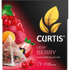 Изображение товара Чай черный в пирамидках CURTIS "Very Berry" 20 пирамидок с кусочками ягод и лепестками цветов фруктовый