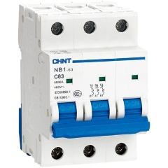 Изображение товара Автоматический выключатель CHINT 3п D 20А 10кА NB1-63H (R), 179884