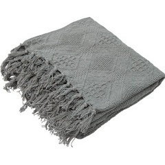 Изображение товара Покрывало Cleopatra Грэнни 130х170 серое из хлопка — уют и стиль для вашего дома