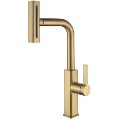 Изображение товара Смеситель для кухни Fmark FS8266C матовое золото вытяжной излив