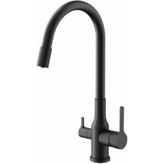 Изображение товара Смеситель для кухни BELZ B76814-7 с гибким изливом и подключением фильтра черный