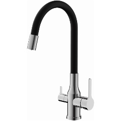 Изображение товара Смеситель для кухни с гибким изливом и подключением фильтра BELZ B76814, хром