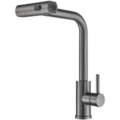 Изображение товара Смеситель для кухни с мультифункциональным изливом Shevanik S263T, оружейная сталь