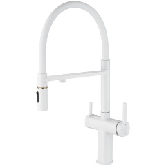 Изображение товара Смеситель для кухни Rose R358C с подключением фильтра и белым покрытием