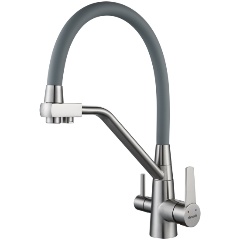 Изображение товара Смеситель для кухни Shevanik S968L с подключением фильтра сатин