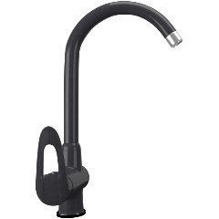 Изображение товара Смеситель для кухни ULGRAN Quartz UQ-006-08, черный, поворотный излив