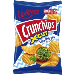 Изображение товара Картофельные чипсы Crunchips. X-Cut со вкусом «аргентинского соуса Чимичурри» 70 г