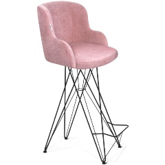 Изображение товара Стул барный SHT-ST39/S66 пыльная роза/черный муар