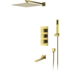 Изображение товара Душевая система D&K Bayern.Liszt встраиваемая термостатическая матовое золото