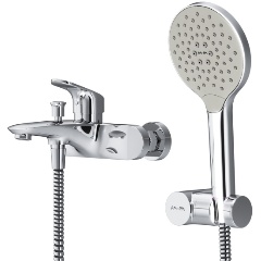 Изображение товара Душевая система Damixa Scandinavian Pure с душевым смесителем-полкой, Черный 936780300