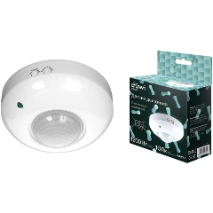 Изображение товара Датчик движения duwi потолочный, DDP-01, 360°,10-420с, 6м, 1200Вт, IP20, белый, 25813 1