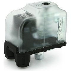 Изображение товара Реле давления Uni-Fitt PM 5 с накидной гайкой 1/4", 1-5 бар, в прозрачном корпусе с градуированной шкалой