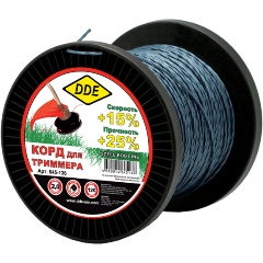 Изображение товара Корд триммерный на катушке DDE "Steel rod line" 2,0 мм х 120 м, голубой/красный