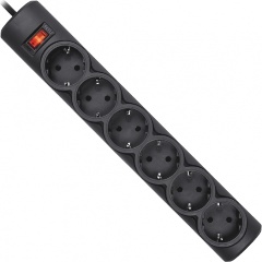Изображение товара Сетевой фильтр Defender DFS 151 1,8 м, черный, 6 розеток (99494)