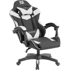 Изображение товара Геймерское кресло Defender Urana Чер/бел, регулируемое, с подушками