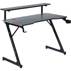 Изображение товара Стол компьютерный Defender Adamant полка,подвесы,черн,МДФ,RGB