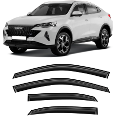 Изображение товара Дефлекторы окон VORON GLASS DEF01865 неломающиеся серия Samurai для Haval F7x 2019-н.в.