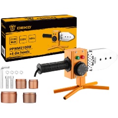 Изображение товара Аппарат для сварки полипропиленовых труб DEKO PPWM2100W, 4 насадки (20-40 мм)