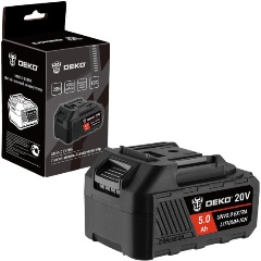 Изображение товара Аккумулятор DEKO UNV5.0 EXTRA, Li-ion, 20В, 5.0Ач, с повышенной токоотдачей (063-4497)