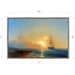 Изображение товара Картина Иван Айвазовский Рыбаки на берегу моря 120х80 см на холсте в раме