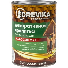 Изображение товара Декоративная пропитка для дерева Drevika Классик 2 в 1, полуматовая, 0,75 л, бесцветная