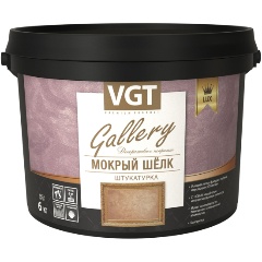 Изображение товара Декоративная штукатурка VGT Gallery Мокрый шелк Lux 6 кг перламутровая