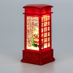 Изображение товара Декоративный светильник-фонарь NEON-NIGHT Телефонная будка 12 см с эффектом снегопада и подсветкой