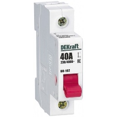 Изображение товара Выключатель-разъединитель DEKraft 1п 40А ВН-102 для бытовых и промышленных электросетей