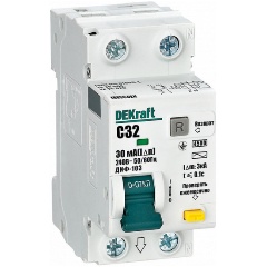 Изображение товара Дифференциальный автомат DEKraft 2п C 32А 30мА тип AC 4.5кА ДИФ-103, 16055DEK