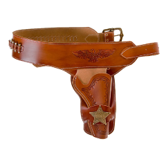 Изображение товара Кожаный ковбойский патронташ DENIX DE-721 с значком шерифа и 24 пулями