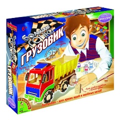 Изображение товара Набор для творчества BONDIBON ВВ1209 Движущийся деревянный 3D пазл Грузовик "Большие гонки"
