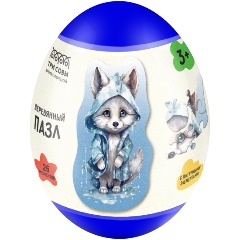 Изображение товара Деревянный пазл в яйце ТРИ СОВЫ Волчонок