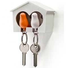 Изображение товара Двойной держатель для ключей Qualy Sparrow бело-оранжевый QL10124-WH-WH-OR