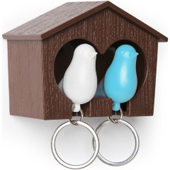 Изображение товара Держатель для ключей Qualy Sparrow белый/голубой с свистком