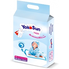 Изображение товара Пеленки одноразовые детские YokoSun с липкой лентой 50*50 см 10 шт