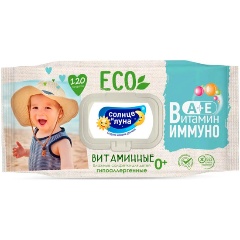 Изображение товара Детские влажные салфетки СОЛНЦЕ И ЛУНА ВИТАМИННЫЕ, 120 шт