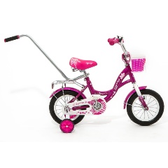 Изображение товара Детский велосипед 12" ZIGZAG GIRL малиновый С РУЧКОЙ