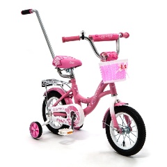 Изображение товара Детский велосипед 12" ZIGZAG GIRL розовый С РУЧКОЙ