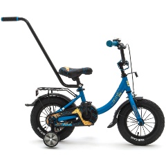 Изображение товара Детский велосипед 12 ZIGZAG ZOO бирюзовый с ручкой для малышей